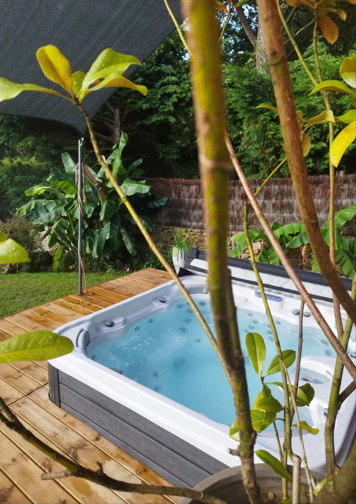 spa terrasse bien-être massage plante verdure détente agapanthe plaisir