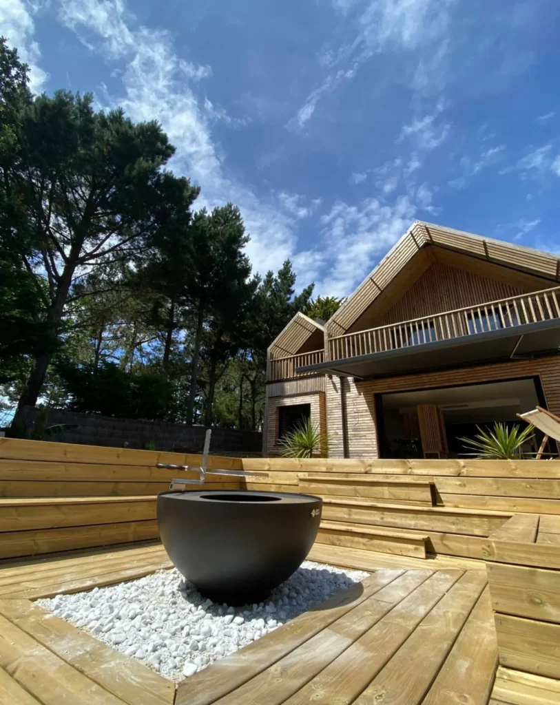 brasero feu apéro vin