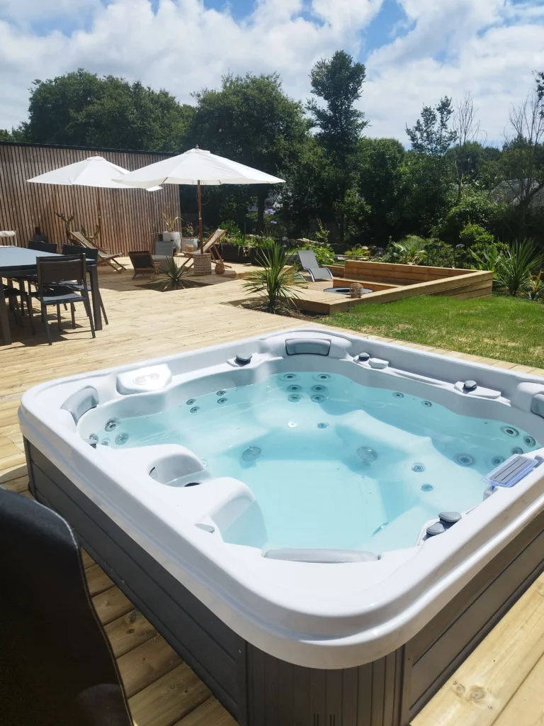 spa terrasse bien-être massage plante verdure détente agapanthe plaisir