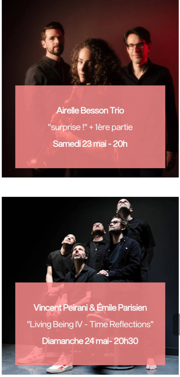 Festival Jazz Salé à la Trinité-sur-Mer 2026 Airelle Besson trio Vincent Peirani & Emile Parisien