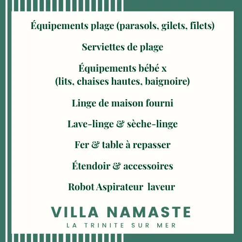 Tout le nécessaire pour un séjour sans contrainte : équipements complets, services inclus et organisation pensée pour votre confort au quotidien.